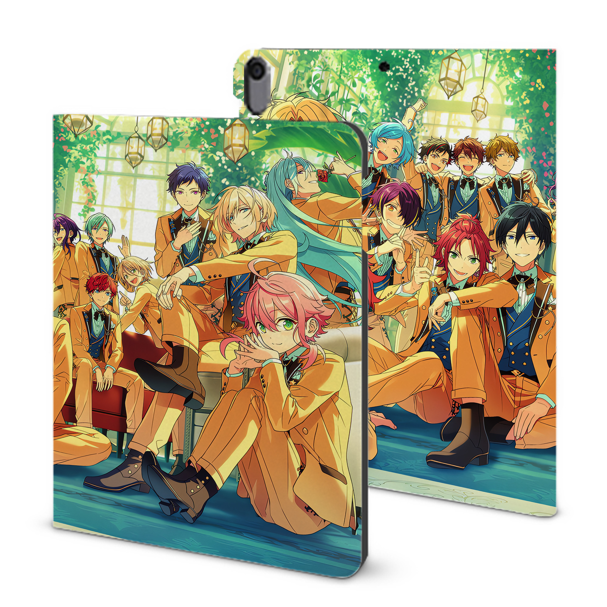（画像用） あんさんぶるスターズ! Ensemble Stars IPad ケース ブック型 PUレザー TPU 耐衝撃 軽量 薄型 ペン収納なし 全面保護 IPad 各モデル対応